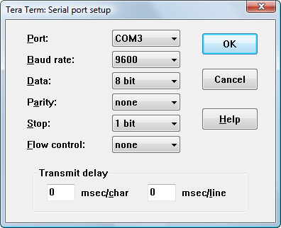 Tera Term settings